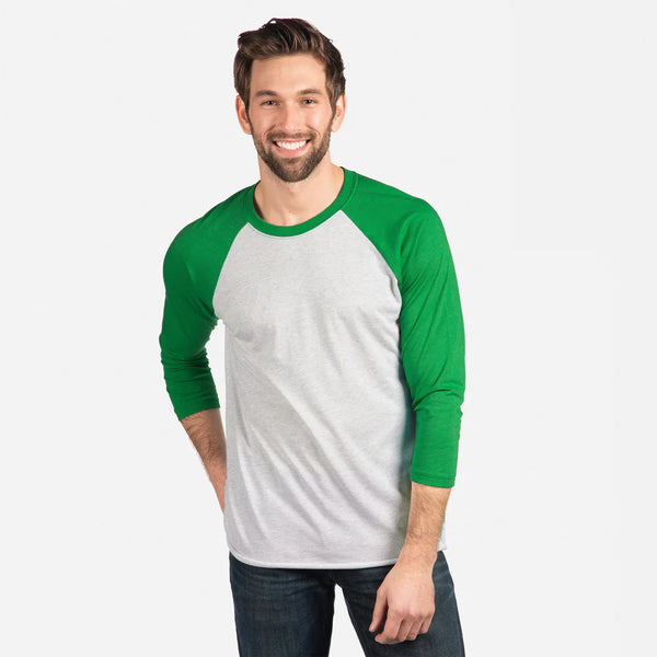 6051 Unisex Tri-Blend 3/4 Raglan T-Shirt  Next Level SIZES X-LARGE, 2XL, &  3XL