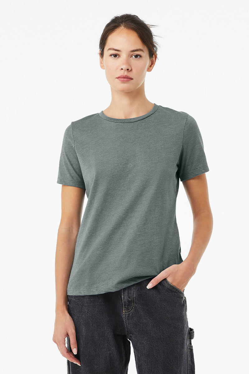 Women's Relaxed Heather CVC Short Sleeve Tee 6400 CVC L & XL