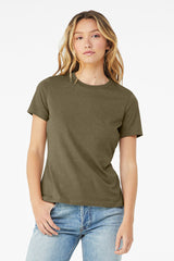 Women's Relaxed Heather CVC Short Sleeve Tee 6400 CVC L & XL