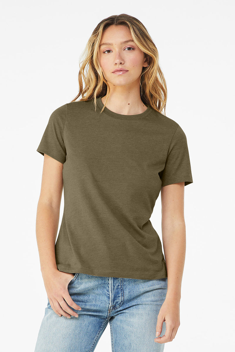 Women's Relaxed Heather CVC Short Sleeve Tee 6400 CVC L & XL