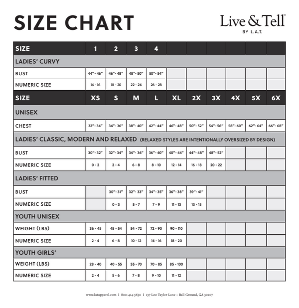 LAT Size Chart
